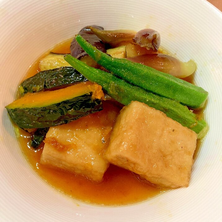 高野豆腐と夏野菜の揚げ煮